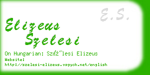 elizeus szelesi business card